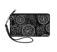Canvas Zipper Wallet SMALL Supernatural Devil's Trap Pentagrams Grays/Black/Whit
