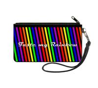 Canvas Zipper Wallet SMALL TASTE MY RAINBOW Black/Multi Color