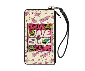 Canvas Zipper Wallet SMALL Teenage Mutant Ninja Turtles TAKE LIFE ONE SLICE AT A