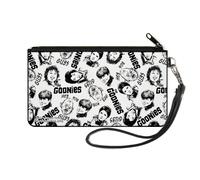 Canvas Zipper Wallet SMALL THE GOONIES Character Face Sketch Collage White/Black