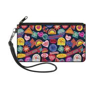 Canvas Zipper Wallet SMALL The Suicide Squad 2021 Harley Quinn Badges Stacked Bl