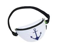 CANVASCO Marsupio realizzato con vela riciclata bianco/blu scuro - Borse piccole idrorepellente e robusto - Tracolla borsa