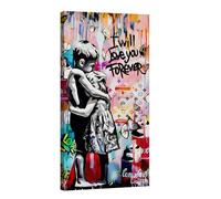 canvashop Quadri Banksy Love you forever 140x70 cm