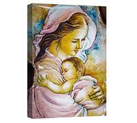 canvashop Quadri Madonna Con Gesù Bambino 50x35 cm Quadro Arte Sacra Stampa Su Tela Canvas Verticale