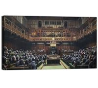 canvashop Quadri Moderni Banksy Cm 120X60 Devolved Parliament Quadro Stampe Su Tela Canvas Soggiorno Bansky Parlamento Scimmia Monkey