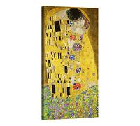 canvashop Quadri moderni Klimt il bacio 60X30 cm Stampe da parete Quadro verticale su tela canvas soggiorno
