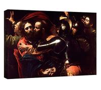 canvashop Quadri Moderni Soggiorno, Caravaggio Cattura di Cristo 50x35 Cm, Quadro Camera da Letto, Stampe da Parete Su Tela Canvas, Arte, Famosi