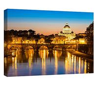 canvashop Quadri Roma Basilica San Pietro 120x70 cm Stampa Su Tela Canvas Città Italia Vaticano