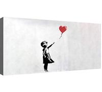 canvashop Quadro Banksy Bambina Con Palloncino Cm 60X30 Stampe Su Tela Canvas Bansky Ragazza Balloon Girl Quadri Moderni Soggiorno Street Art