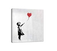 canvashop Quadro Banksy Bambina Con Palloncino Cm 60X60 Stampe Su Tela Canvas Bansky Ragazza Balloon Girl Quadri Moderni Soggiorno Quadrati Street Art