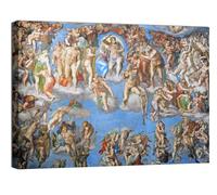 canvashop Quadro Michelangelo Giudizio Universale 70X50 Cm Stampa Su Tela Canvas Quadri Moderni Soggiorno Arte Sacra Riproduzione Artisti Famosi
