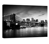 canvashop Quadro New York Ponte Bianco e Nero 100x70 cm