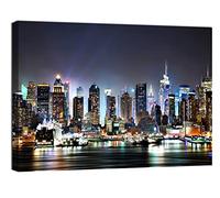 canvashop Quadro New York Skyline di Sera 70x50 cm