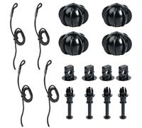 Canxyeun 4 Pezzi Corda Per Baule Auto con Clip e Sfere in Gomma,Nero,Auto Cappelliera Posteriore Scaffale String,per Ripiano Bagagliaio,Per Audi Q5 SQ5 8R,A3 S3 8P 8V,Q2 Q3; VW Golf 4 5 6,GTI R20