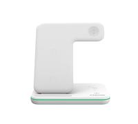 CANYON Caricatore Wireless 3 in 1 Base Ricarica iPhone Apple Watch Airpods Stazione Ricarica Apple compatibile con Dispositivi Qi Adattatore 18W, Controllo Touch con Retroilluminazione Bianca