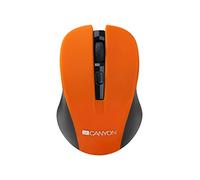 Canyon CMSW1O mouse wireless, distanza: fino a 5m, con 3 pulsanti e rotella di scorrimento 1200 dpi, ricevitore USB incluso, arancione