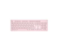 CANYON HKB-W01 - Tastiera wireless silenziosa, 104 tasti, ricevitore USB da 2,4 GHz, profilo piatto, design sottile, layout UK/USA, compatibile con Mac e Windows, beige