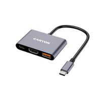 Canyon Hub USB-C, adattatore 3 in 1 con HDMI, USB-A e 100 W Power Delivery