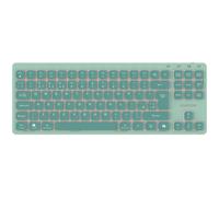 CANYON OnType 10 - Tastiera meccanica a basso profilo TKL, cablata, USB-C, retroilluminazione bianca, 19 modalità, interruttore silenzioso, tasti multimediali, layout EN, verde