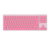 CANYON OnType 10 - Tastiera meccanica a basso profilo TKL, cablata, USB-C, retroilluminazione bianca, 19 modalità, interruttore silenzioso, tasti multimediali, layout EN, rosa