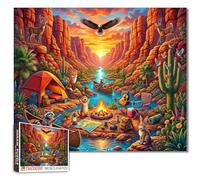 Canyon Landscape - Puzzle da 1000 pezzi per adulti Tramonto Fiume Puzzle per impegnativo gioco di attività familiari animali selvatici puzzle per la decorazione della casa Regali unici 50 x 70 cm