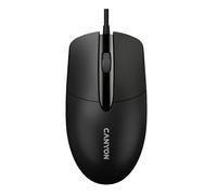 CANYON Mouse M-5, 3 pulsanti, cablato simmetrico, mouse con sensore ottico, durata di 3 milioni di clic, 1200 DPI, cablato nero