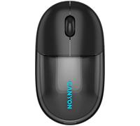 CANYON OnClick 24 Mouse Wireless Dual Mode 2.4GHz Bluetooth 5.1 Wireless Click Silenzioso Ricaricabile USB C Sensore Ottico 1200DPI, Design Nero Trasparente