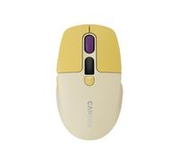 CANYON MW-26 Mouse Wireless Dual Mode 2.4GHz e Bluetooth, clic silenzioso, schermo LCD della batteria, DPI regolabile fino a 2400, ricaricabile USB-C, giallo