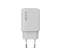 CANYON OnCharge 200 QC - Caricatore da parete da 20 W, USB-C PD & USB-A, ricarica rapida, adattatore di rete UE a doppia porta, ricarica rapida PPS, bianco