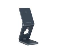 CANYON OnCharge 309 - Caricatore wireless pieghevole 3 in 1, 15 W, ricarica rapida per iPhone, Apple Watch e auricolari, alloggiamento in alluminio, compatibile con Qi, adatto ai viaggi, in metallo
