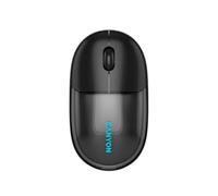 CANYON OnClick 24 Mouse Wireless Dual Mode 2.4GHz Bluetooth 5.1 Wireless Click Silenzioso Ricaricabile USB C Sensore Ottico 1200DPI, Design Nero Trasparente