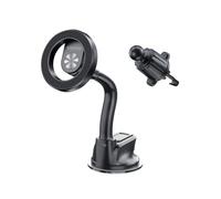 CANYON OnGrip 12 - Supporto magnetico per cellulare per auto, doppia ventosa e bocchetta di ventilazione, 17 magneti N52, compatibile con MagSafe, rotazione a 360°, nero