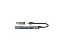 Canyon OnHub 02 Hub USB-C a 4 porte - Hub compatto e universale grigio per computer, tablet e smartphone USB-C e USB-A - 4 porte USB-A per trasferimento dati