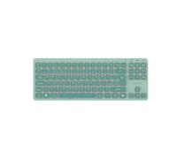 CANYON OnType 10 - Tastiera meccanica a basso profilo TKL, cablata, USB-C, retroilluminazione bianca, 19 modalità, interruttore silenzioso, tasti multimediali, layout EN, verde