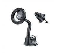 CANYON OnGrip 12 - Supporto magnetico per cellulare per auto, doppia ventosa e bocchetta di ventilazione, 17 magneti N52, compatibile con MagSafe, rotazione a 360°, nero