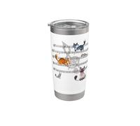 Canzone dei gatti - Kitty che gioca con nota musicale Bicchiere termico in acciaio inox doppia parete