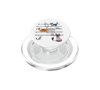 Canzone dei gatti - Kitty che gioca con nota musicale PopSockets PopGrip per MagSafe