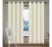 CAOBAOF 1 Pezzi Tende Oscuranti per Interni 218 x 125 cm 100% Poliestere Tende Coprente e Moderne Soggiorno per Porta Finestra, Decorazione e Divisorio Stanze, Beige