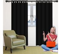 CAOBAOF Tende per Interni 1 Pezzi 120 x 170 cm Poliestere Resistente, Termica Isolante Elegante Tende Velluto per Camera per Soggiorno Camera da Letto, Nero