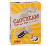 Caocream Biscotti al Cacao Ricoperti di Cioccolato Bianco, 6 Confezioni da 2 Pezzi, 252g, pack 3