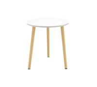 CAOJLjiaxiang-2012 Tavolino ausiliario da salotto in legno per salotto, reception, balcone, tavolo da pranzo rotondo informale, tavolini da salotto (bianco, large)