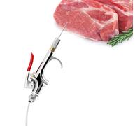 CAOJS Electric Meat Injector Gun Pump with Hose, 60W Stainless Steel Marinade Injector Syringe, 10 Needles And Single Gun, Two-Way Injection for BBQ, Turkey, Pork, Beef Home Grilling