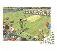 Caos del tiro al bersaglio con l'arco Puzzle in Legno Impermeabile DIY Puzzles Da 1000 Pezzi Per Adulti Colorati Giochi Di Impegnativi