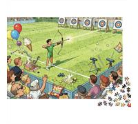 Caos del tiro al bersaglio con l'arco Puzzle in Legno Impermeabile Puzzles Da 1000 Pezzi Regali Per Adulti Sfidanti E Rompicapo Giochi Educativi