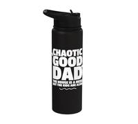 Caotico buon papà, la casa è un disastro, i bambini sono vivi e divertenti Stainless Steel Insulated Water Bottle