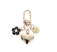 CAOXIAN Camellia Fiore Portachiavi Donne Portafoglio Sacchetto Pendente Charms Ragazza Cuore Amore portachiavi Perla Portachiavi Metallo per le Donne Fiore Girly Charm Portachiavi Moglie San Valentino