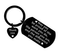 CAOXIAN Grazie Key Chain Regalo Può Lei Essere Orgoglioso Del Lavoro Che Lei Fa Portachiavi Lasciando Pensione Apprezzamento Regali Amore Cuore Anello Chiave per Insegnante Dipendente Counselor Medico