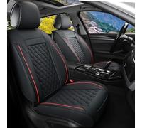 CAOXINZI Set Completo di Coprisedili per Auto in Pelle per Citroen C3 C4 C5 2017-2023, Completo Impermeabile Set Fodere Anteriori e Posteriori Accessori Interni per Auto,A-BlackRed