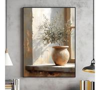 CAOXTART Decorazione murale con dipinto di natura morta con ulivo, stampe artistiche di poster botanici vintage, quadri mediterranei moderni, cornice 80x120 cm