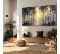CAOXTART Dipinti a olio testurizzati, poster e stampe dai toni dorati, grandi tele con paesaggi per la decorazione della parete del soggiorno, decorazioni per la casa (60x120 cm/senza cornice)